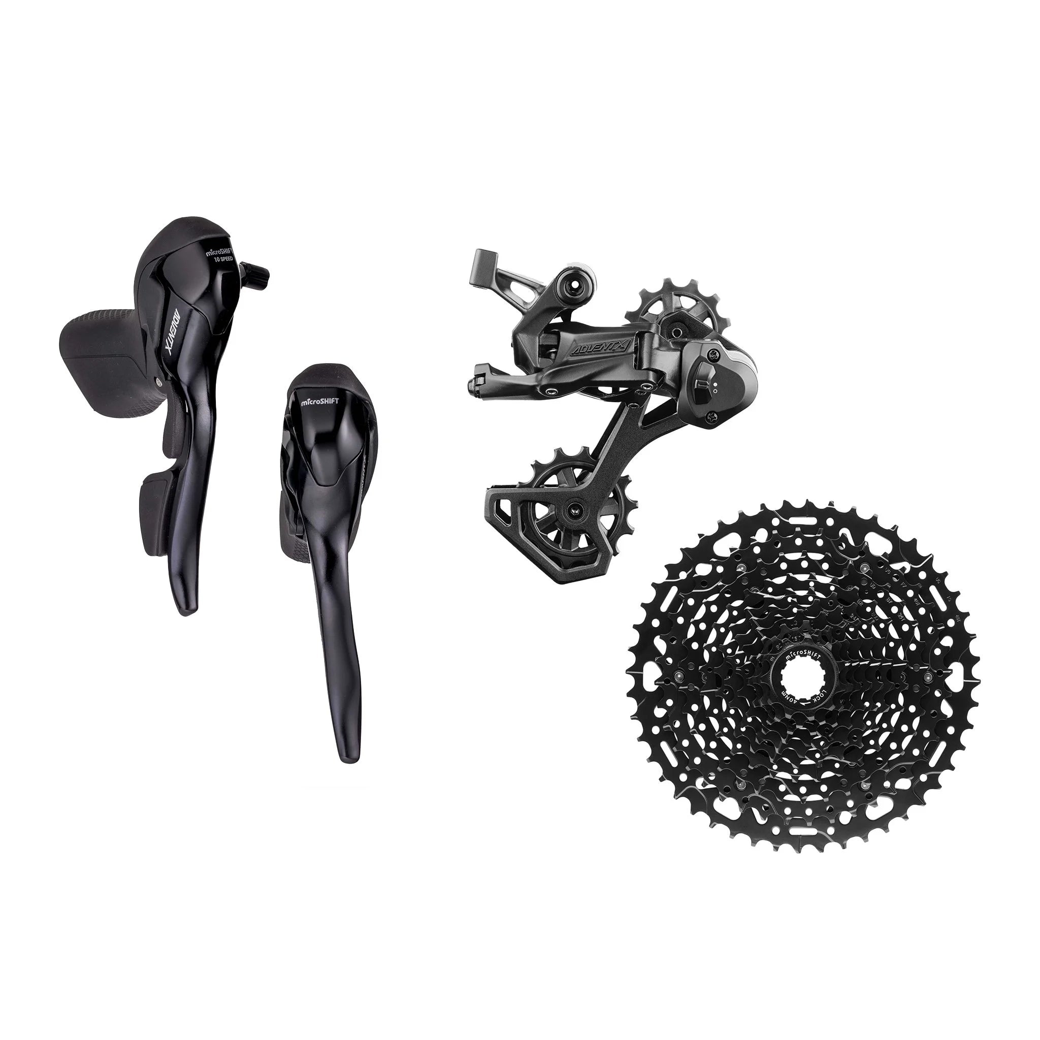 microSHIFT Advent X Group Set, 1x10 Speed, shifter brake lever rear derailleur cassette