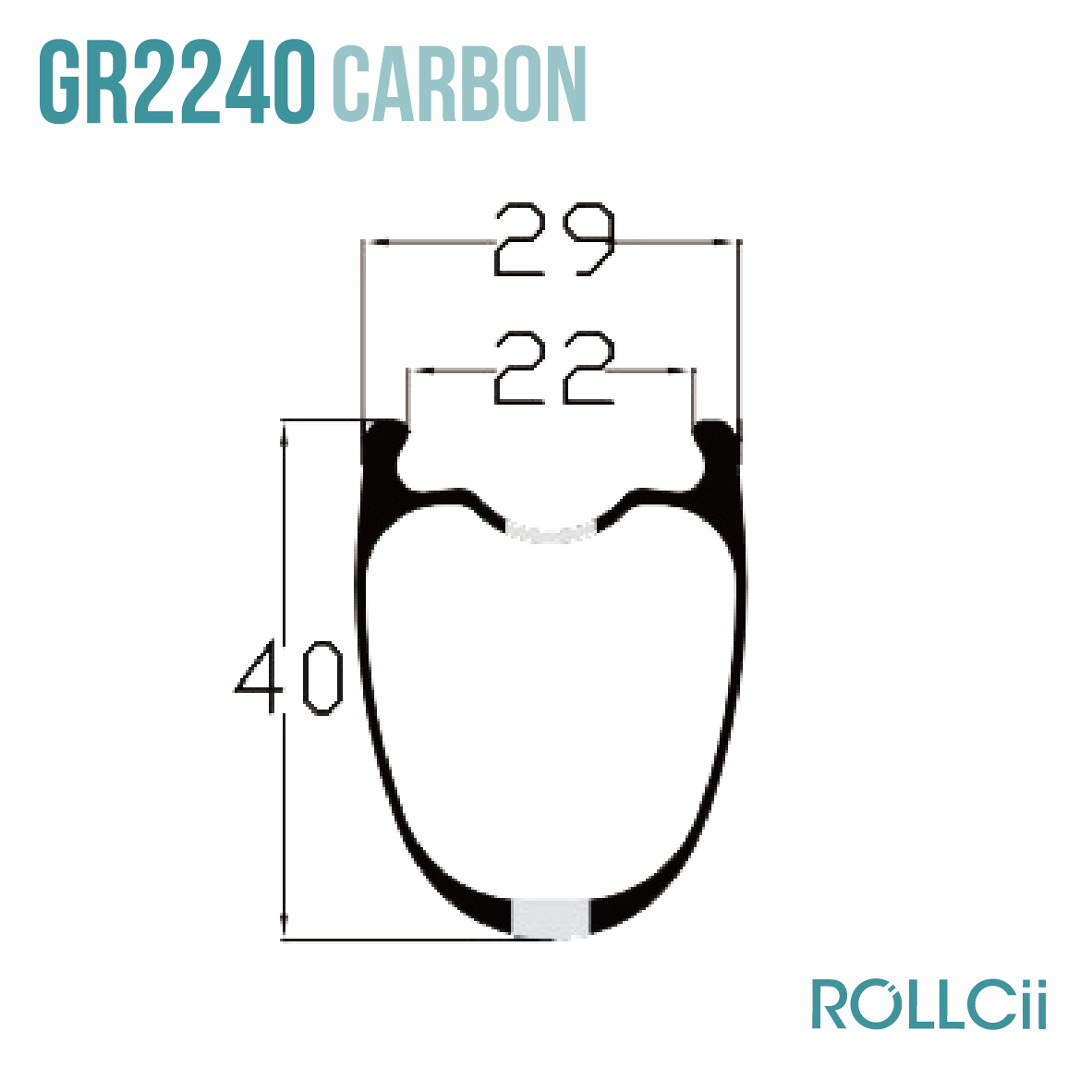 ROLLCii GR2240 Carbon Rim, 24Hole 700C, all-road disc gravel, view 2