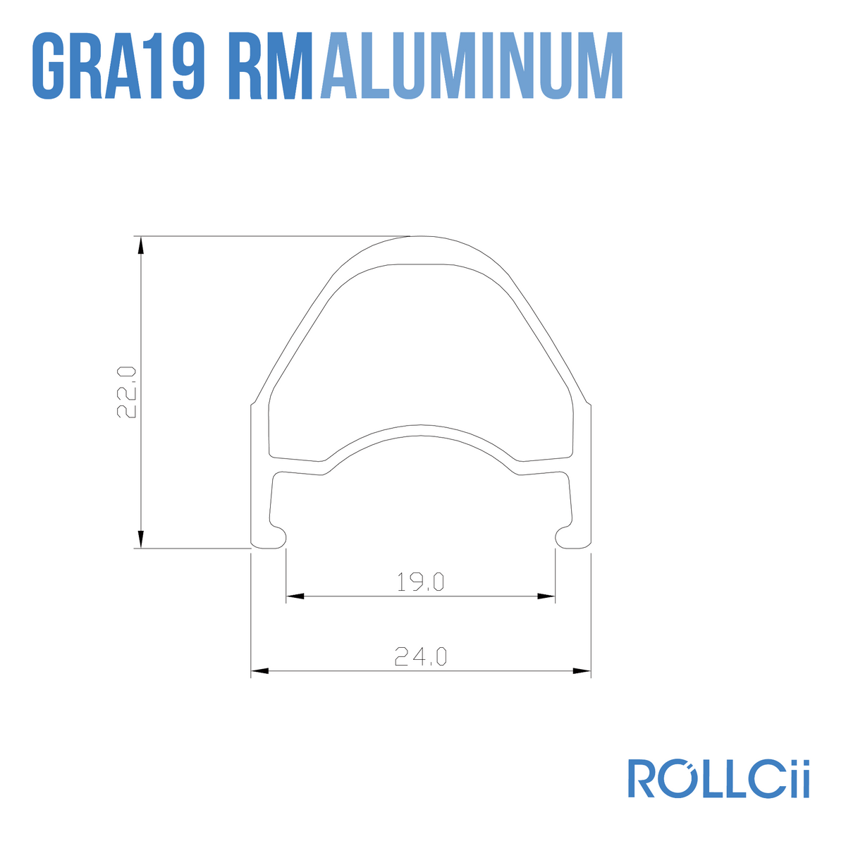 ROLLCii GRA19RM Aluminum Rim, 16", Brompton, view 1