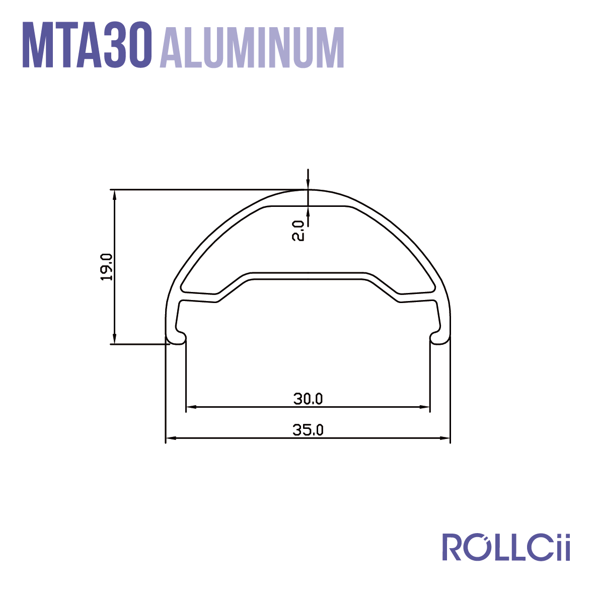 ROLLCii MTA30 Aluminum Rim, MTB enduro trail, disc brake, view 5