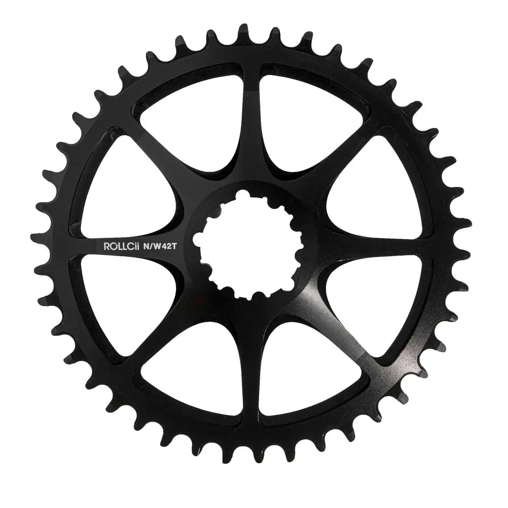 ROLLCii V1 1X Direct Mount Chainring for SRAM 3-Bolt Gravel, Schwarz