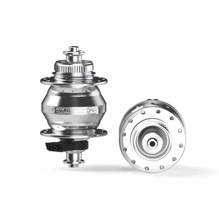 Shutter Precision PL-8 Centerlock Dynamo Front Hub, quick release, silver, 32H
