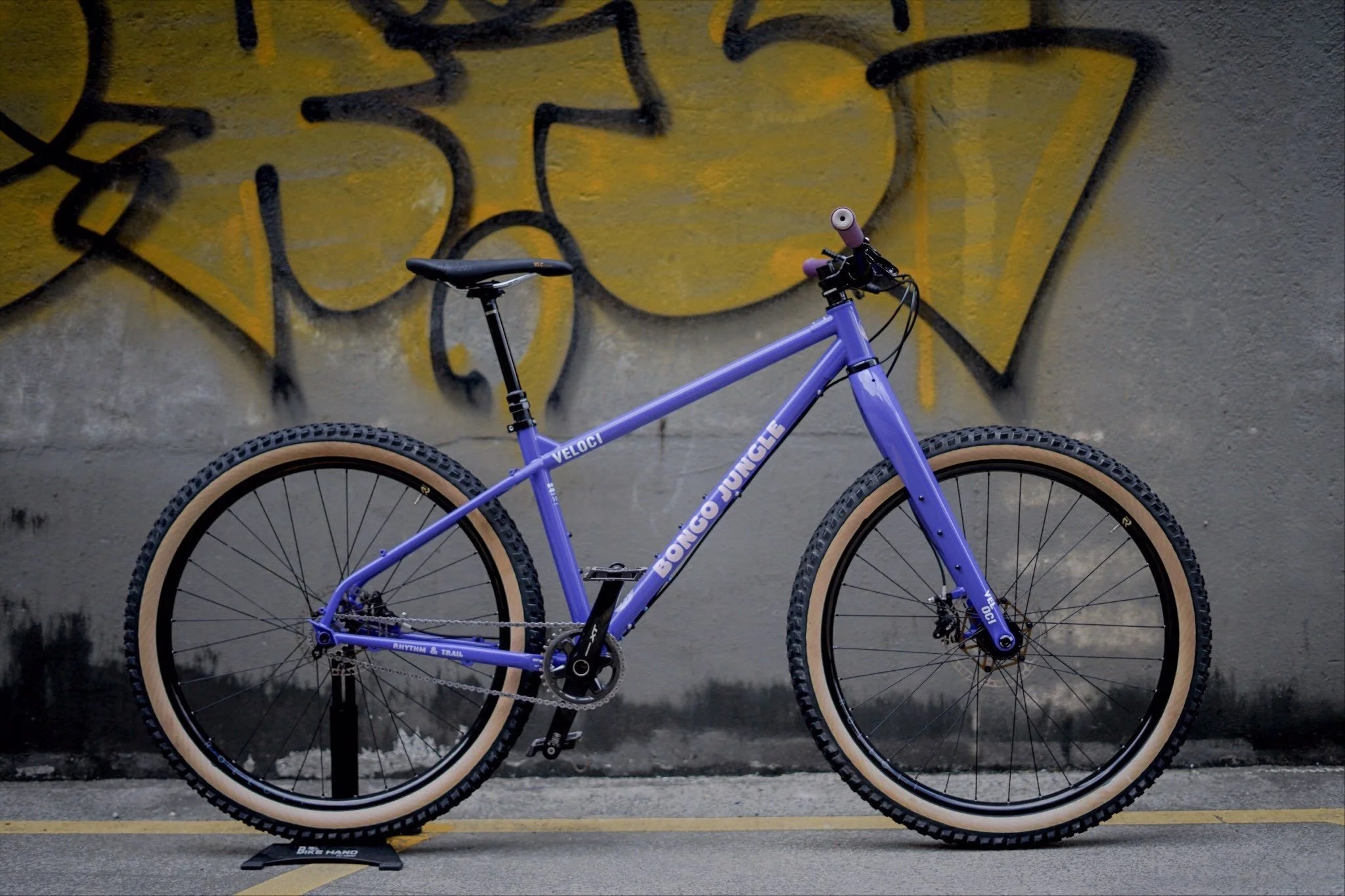 VELOCI Bongo Jungle Steel Hardtail MTB Frame, kombiniert mit Carbongabel, Alternativer Blickwinkel