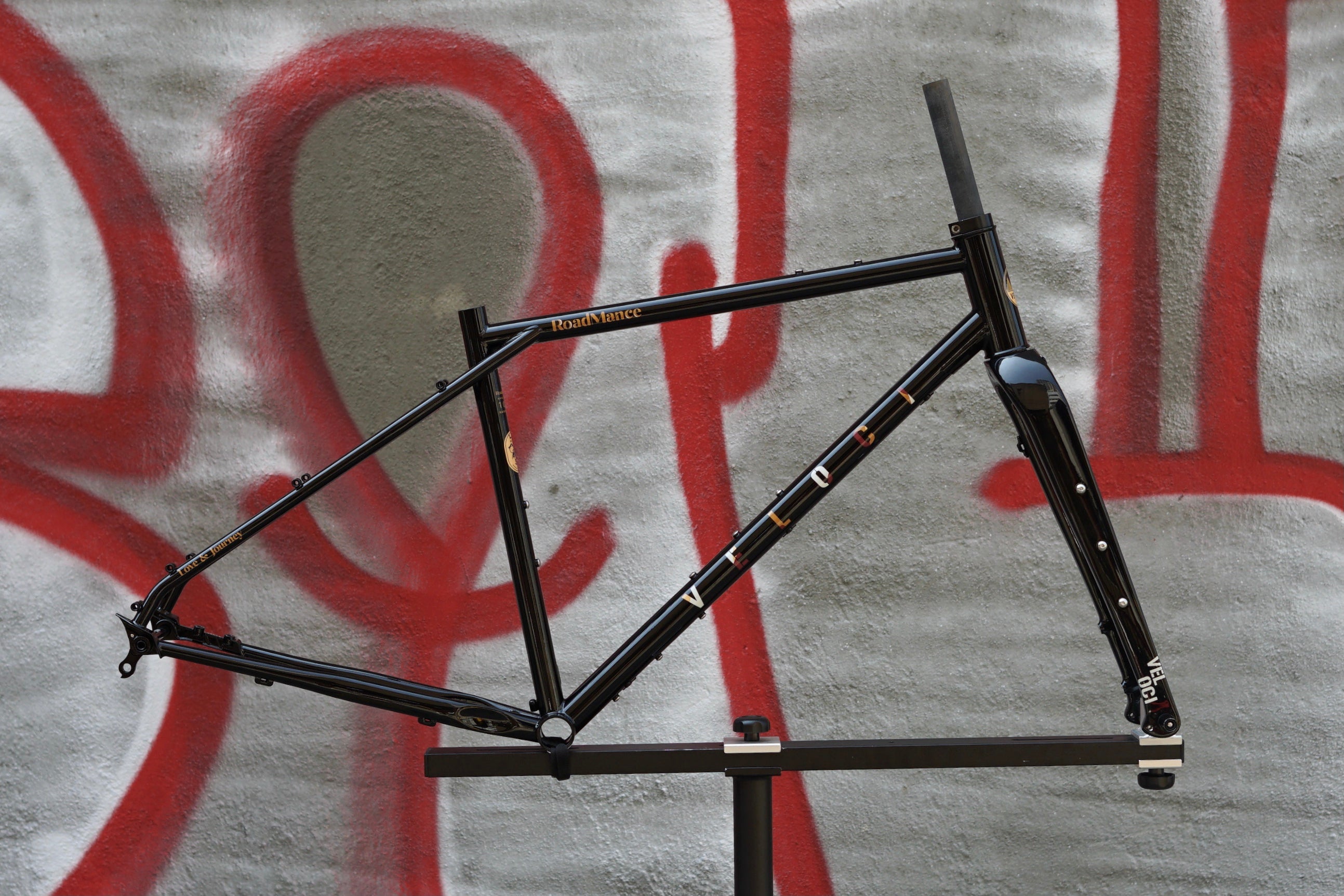 VELOCI Roadmance Chromoly Steel Frame Set with Carbon Fork, gravel bikepacking monstercross, alternate angle