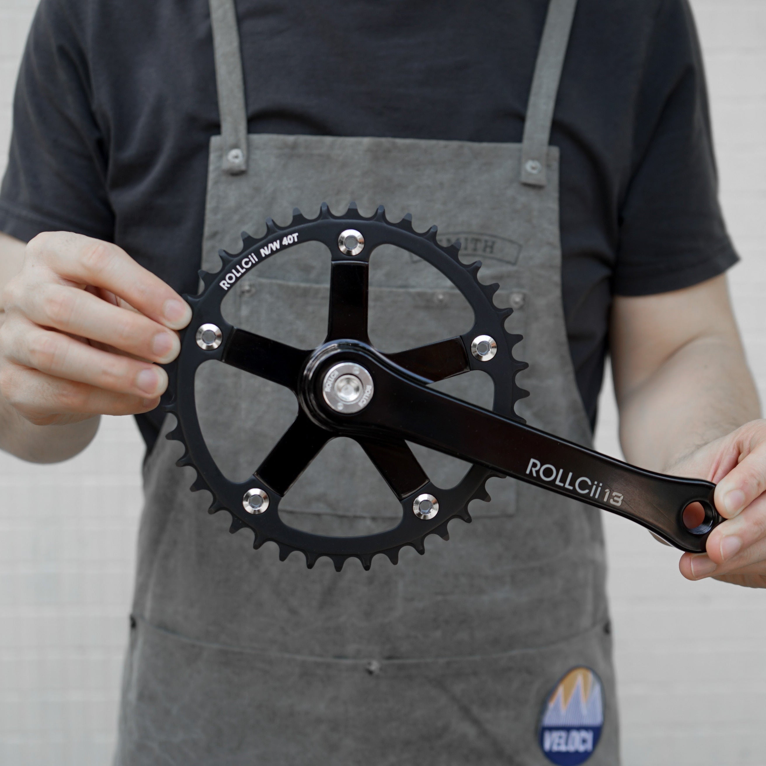 ROLLCii 1X Chainring for BCD130 5-Bolt, Schwarz