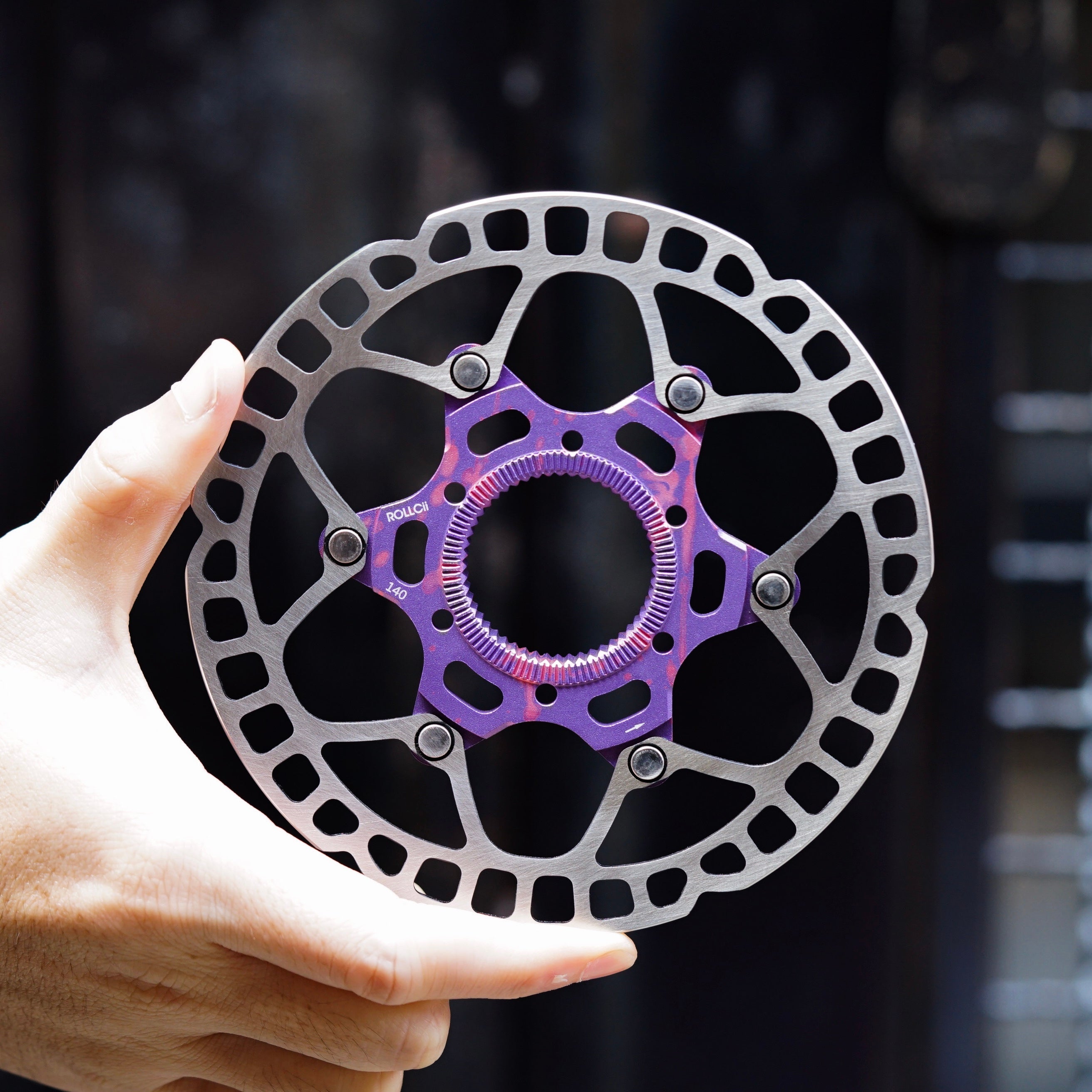 ROLLCii Center Lock Floating Rotor, 140mm, สีลาเวนเดอร์