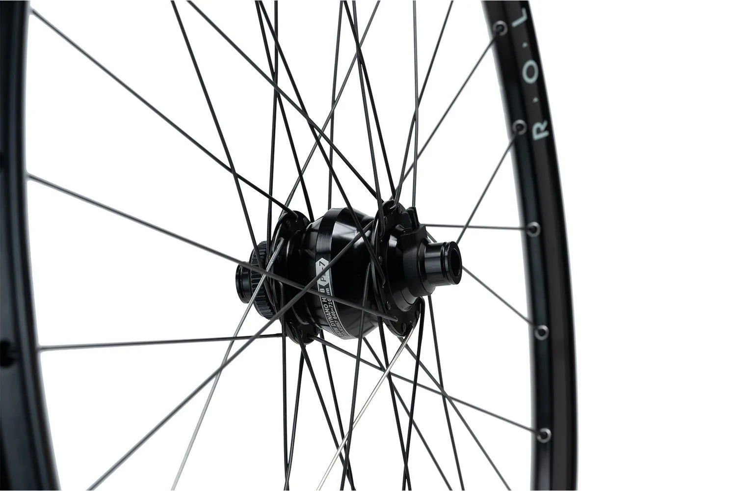 ROLLCii DRA21 發電花鼓鋁合金輪組, 黑色, gravel 全路況碟煞公路車, 700C & 650B, 視角1