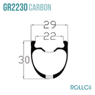ROLLCii GR2230 Carbon Rim, 24Hole 700C, all-road disc gravel, view 2