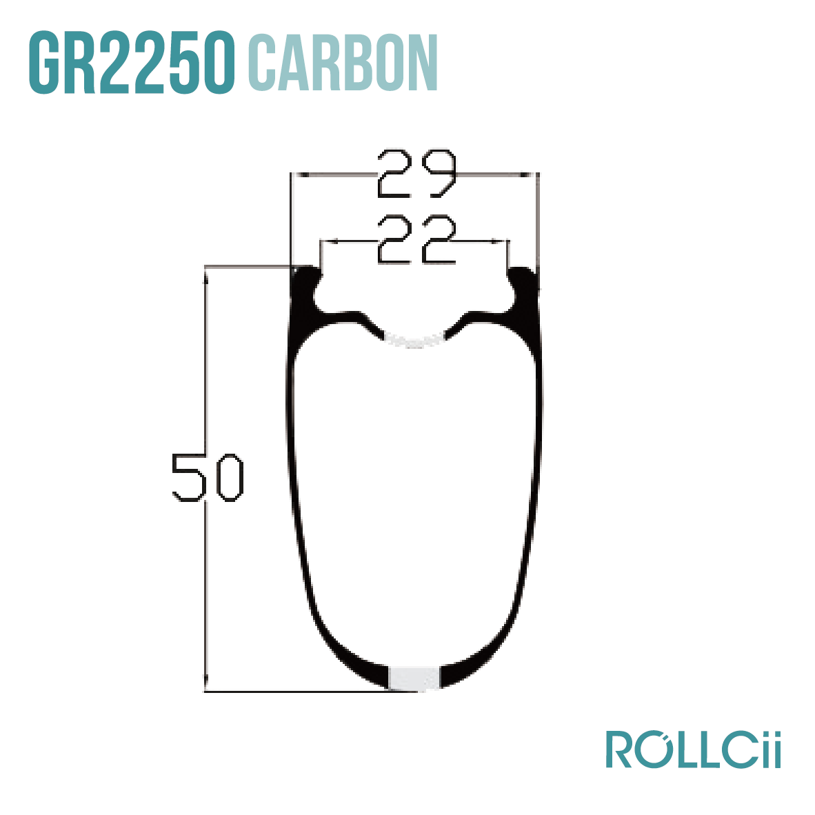 ROLLCii GR2250 Carbon Rim, 24Hole 700C, all-road disc gravel, view 1