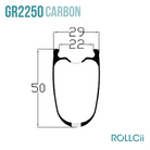ROLLCii GR2250 Carbon Rim, 24Hole 700C, all-road disc gravel, view 1