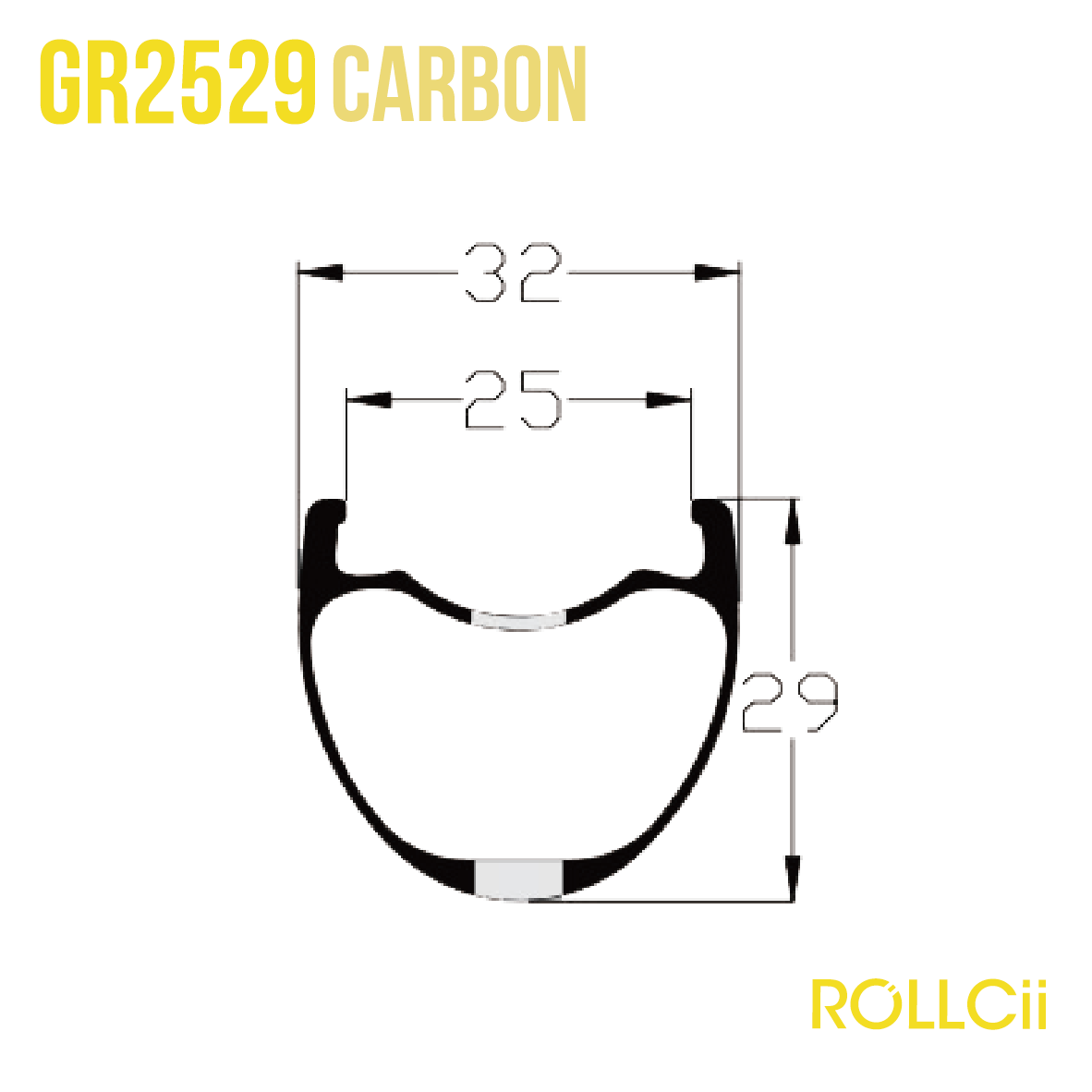 ROLLCii GR2529 Carbon Rim, 24Hole 700C, all-road disc gravel, view 1