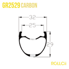 ROLLCii GR2529 Carbon Rim, 24Hole 700C, all-road disc gravel, view 1