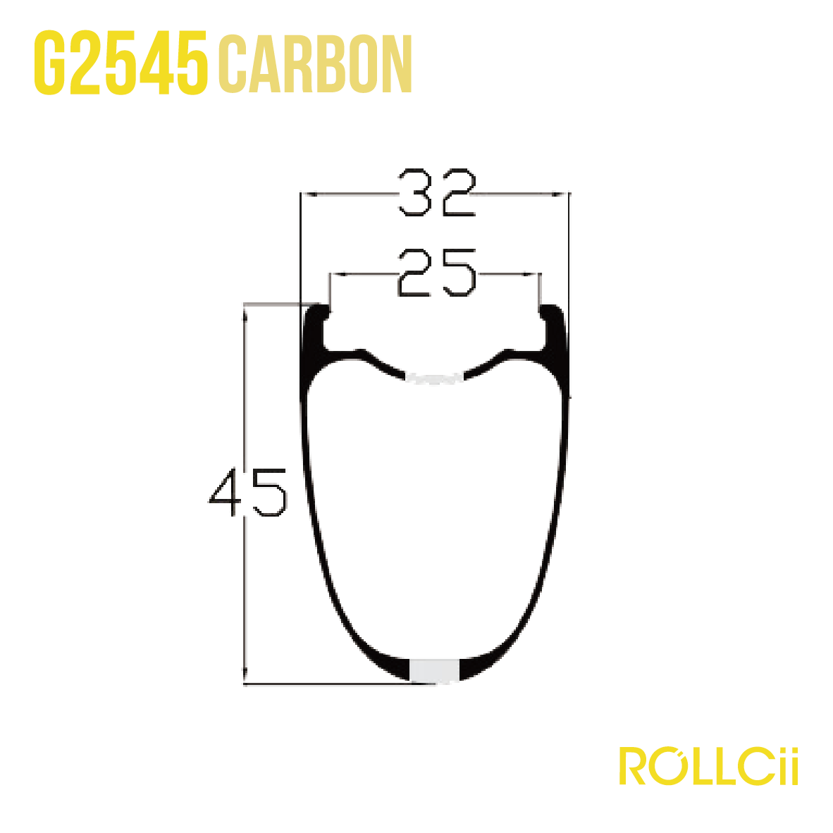 ROLLCii GR2545 Carbon Rim, 24Hole 700C, all-road disc gravel, view 1