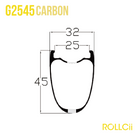 ROLLCii GR2545 Carbon Rim, 24Hole 700C, all-road disc gravel, view 1