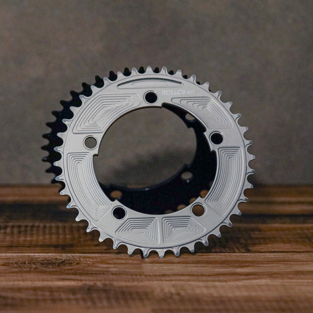 ROLLCii Gradient 1X Chainring for BCD110 5-Bolt, Silber, Ansicht 3