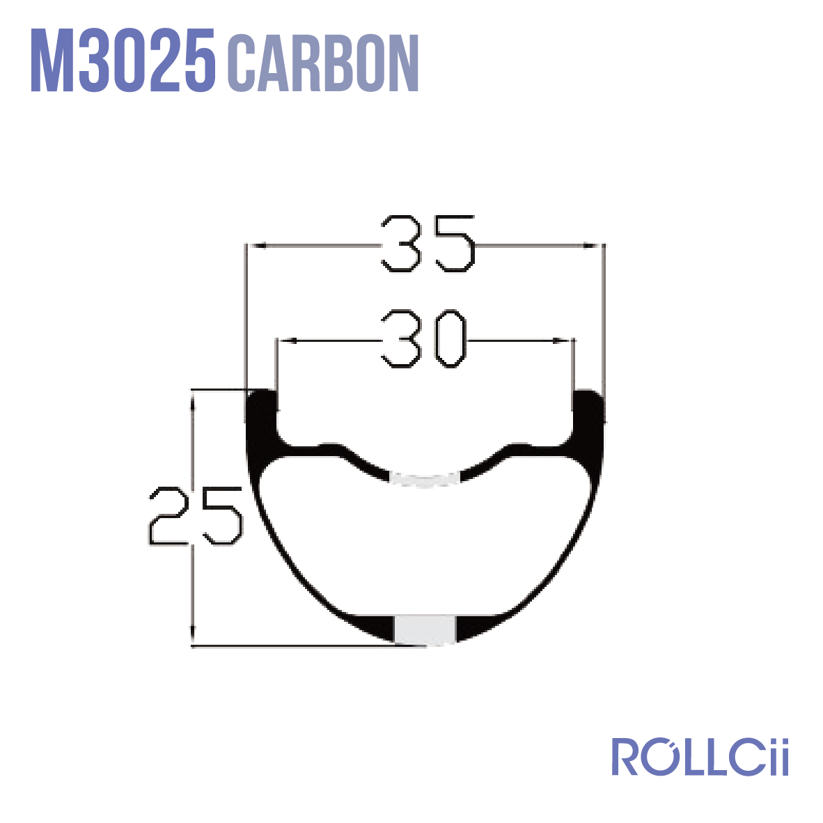 ROLLCii M3025 Carbon Rim, 29", MTB enduro trail, view 1