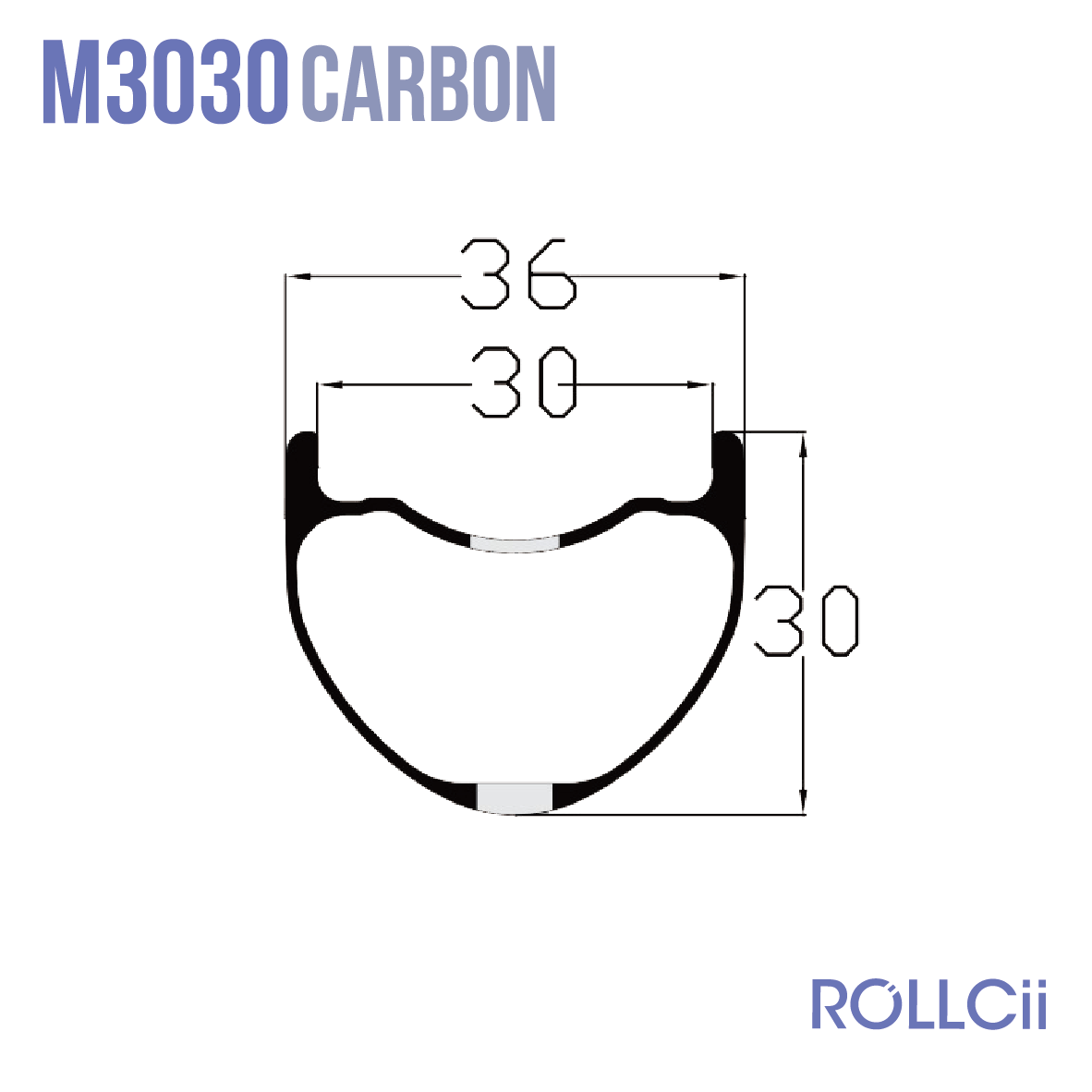 ROLLCii M3030 Carbon Rim, 29", MTB enduro trail, view 3