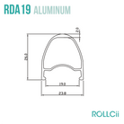 ROLLCii RDA19 Aluminum Rim, 700C road bike disc brake, view 4