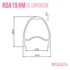 Cerchio in alluminio ROLLCii RDA19RM, bici da strada/pista 700C freno sul cerchio, vista 4