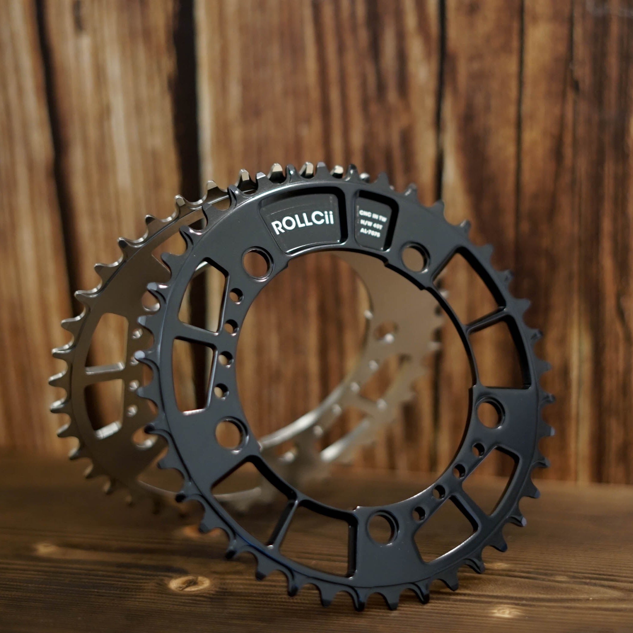 ROLLCii Rocker 1X Chainring for BCD110 5-Bolt, Schwarz, Ansicht 2