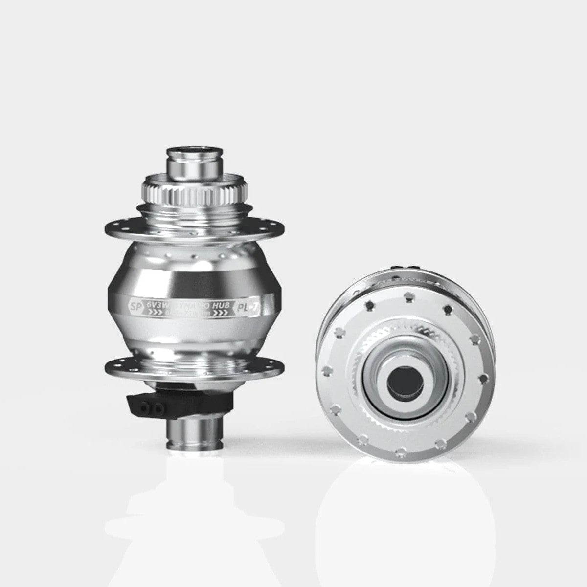 Shutter Precision PL-7 Centerlock Dynamo Front Hub, M12x100 through axle silver, 32H