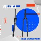 Garpu Karbon VELOCI No.66, gravel all-road bikepacking, pandangan utama